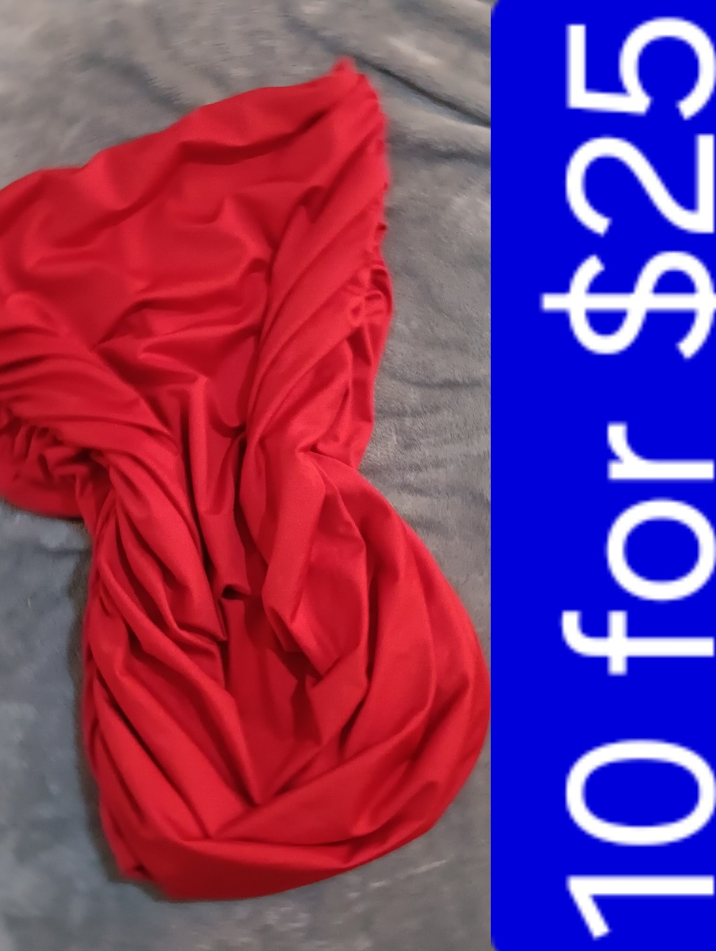 Red Draped Fabric Piece - Vibrant Red